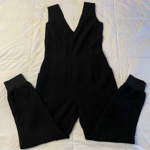 Madewell Black V-Neck Sleeveless Jumpsuit